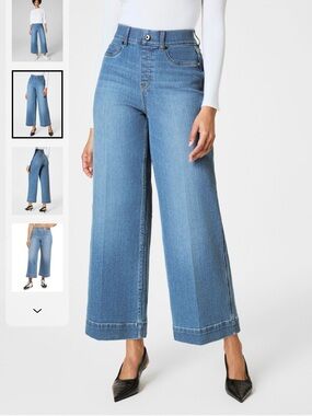 SPANX Stonewashed Wide Leg Denim Pant
